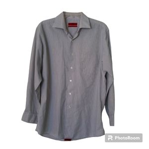 Alfani fitted stretch long sleeve button down size Large (16) mens shirt